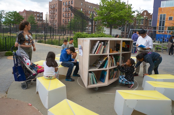 A book festival at a park in Hunts Point, Bronx, co-sponsored with Hunts Point Alliance for Children: https://www.streetlab.org/2014/06/hunts-point/