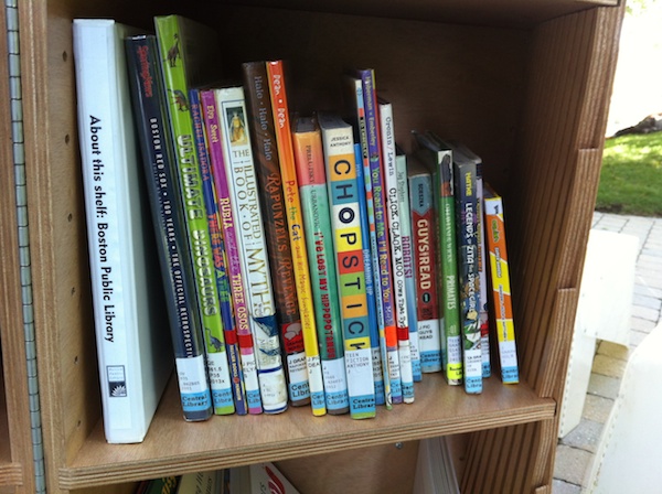 BPL shelf on the Greenway.