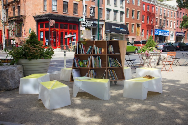 Photos from deployment of the Uni reading room in Ft. Greene, Brooklyn on July 12, 2014.