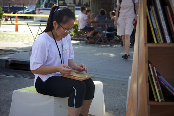 Photos from deployment of the Uni reading room in Ft. Greene, Brooklyn on July 12, 2014.