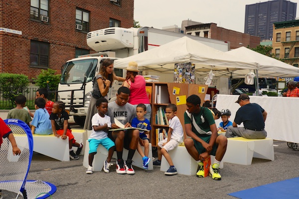 Uni reading room at East Harlem Play Street, 2014