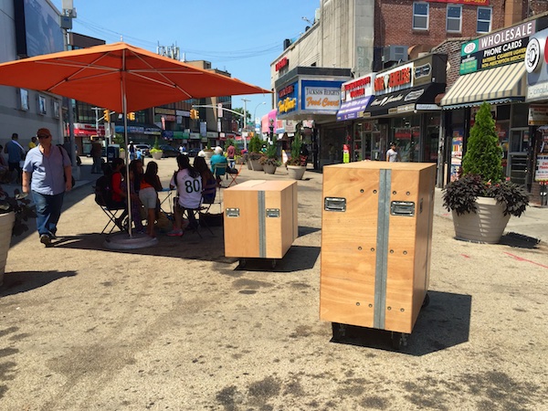 Uni reading room at Diversity Plaza, Queens, Aug 1, 2015