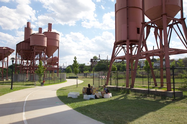 Uni at Concrete Plant Park with Swale Floating Food Forest