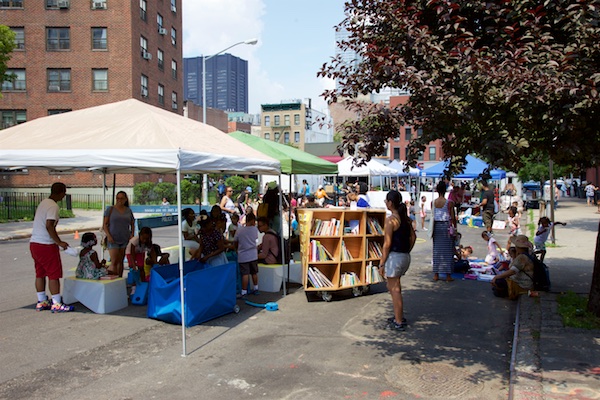 Uni at East Harlem farmers market play street