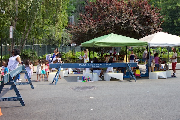 Uni at East Harlem farmers market play street