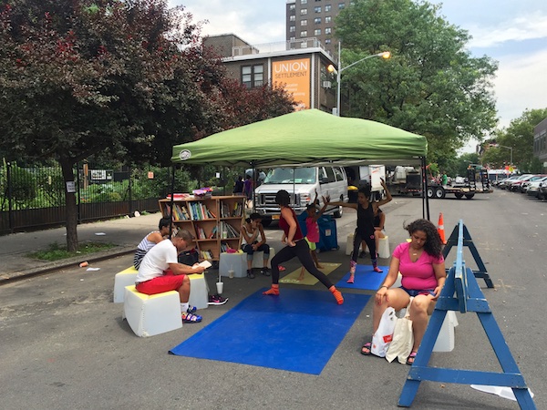 Uni at East Harlem farmers market play street