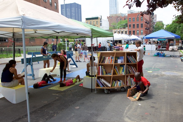 Uni at East Harlem farmers market play street