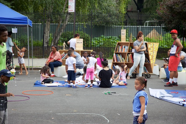 Uni at East Harlem farmers market play street