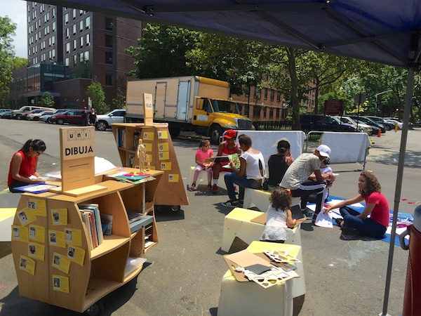 Uni at East Harlem farmers market play street