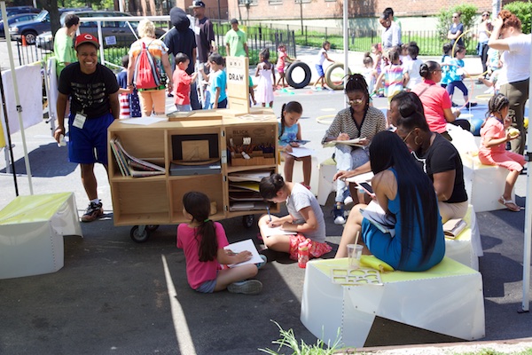 Uni at East Harlem farmers market play street