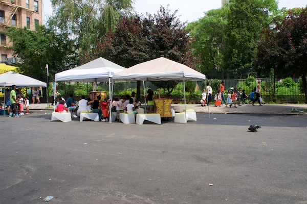 Uni at East Harlem farmers market play street