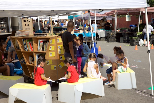 Uni at East Harlem farmers market play street