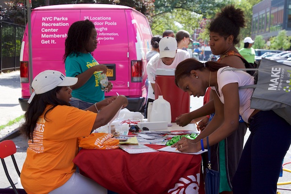 Uni at East Harlem farmers market play street