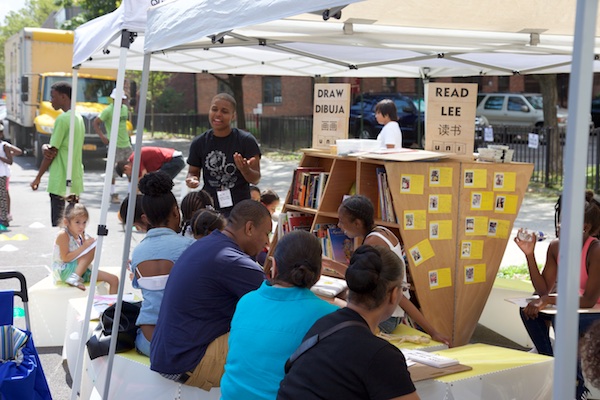 Uni at East Harlem farmers market play street