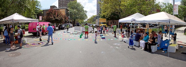 Uni at East Harlem farmers market play street