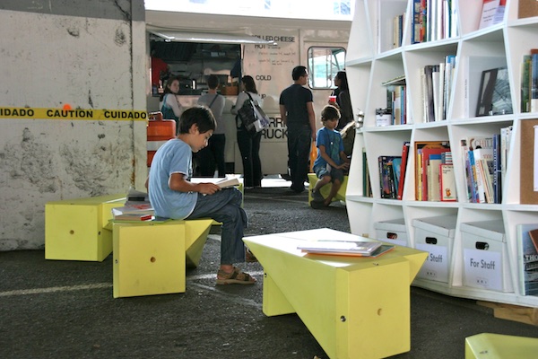 The Uni portable reading room for NYC launched on the morning of Sept. 11, 2011.