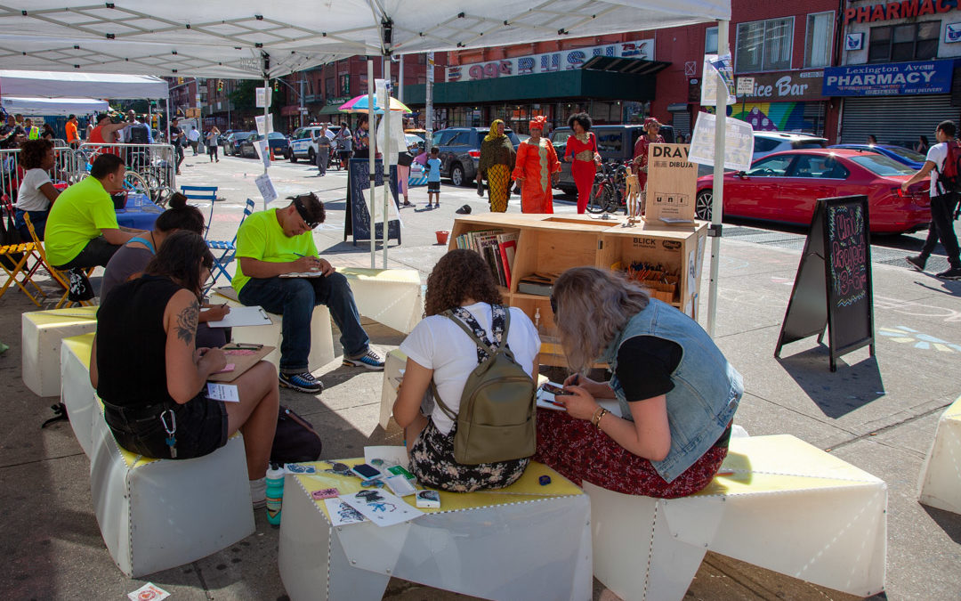 Pop-up drawing studio and artist in residence on 125th St in East Harlem