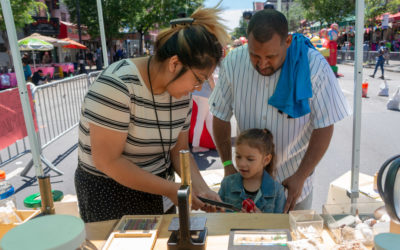 Pop-up reading room and science exhibit on 116th St, East Harlem