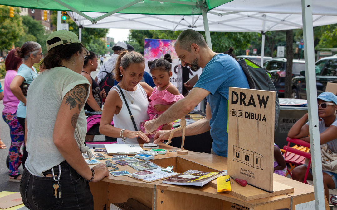 Uni Project’s DRAW NYC in Bronx with Blick Art Materials, NYC DOT, Bronx Museum.