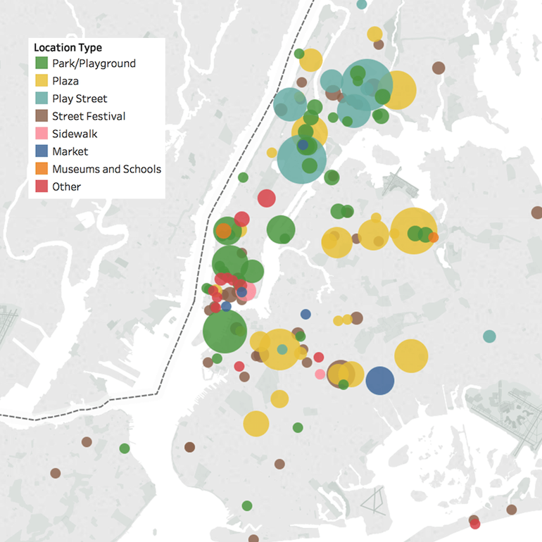 Heat map of Street Lab deployments in NYC