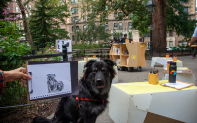A residency for DRAW, a pop-up drawing studio, in Washington Square Park
