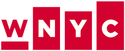WNYC logo - white text in red blocks