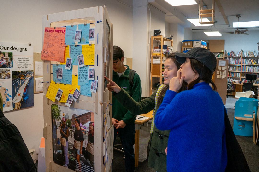 People viewing an exhibit.