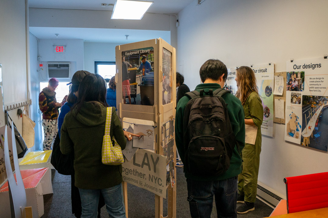 People viewing an exhibit.