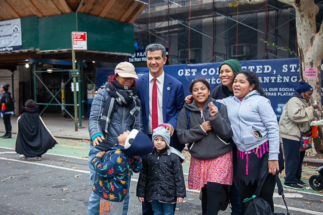A photo of New Yorkers with the NYC DOT Commissioner Ydanis Rodriguez