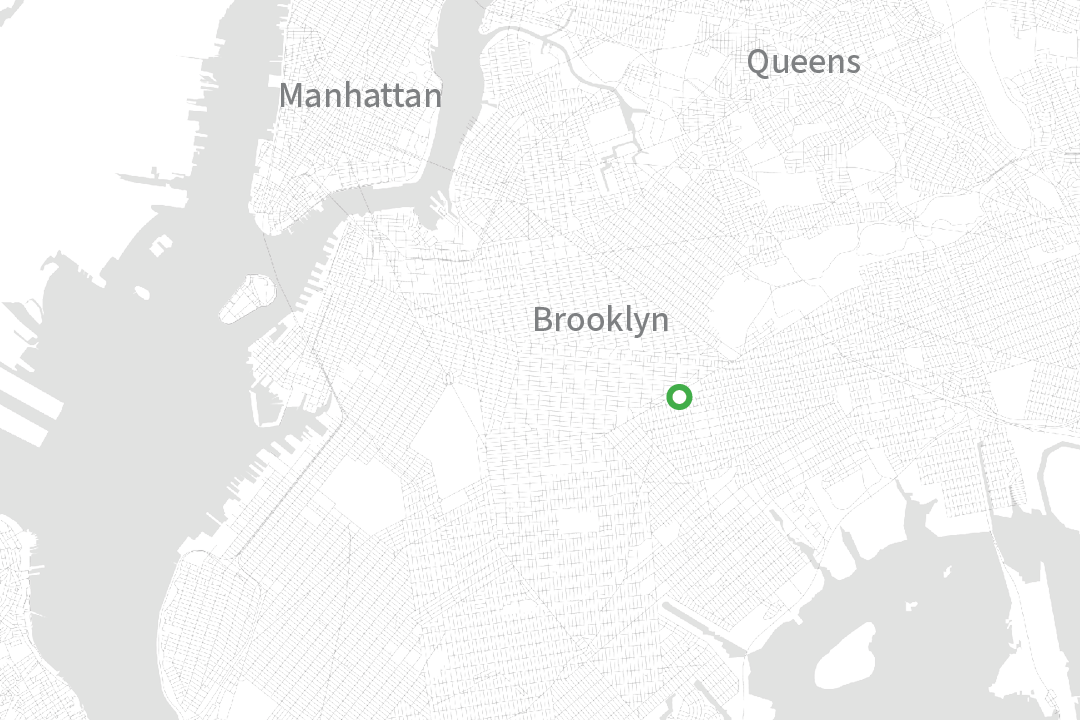 Location Pages Map_20250128_Strauss A map showing three NYC boroughs (Manhattan, Brooklyn, and Queens) with a dot in the Bronx.