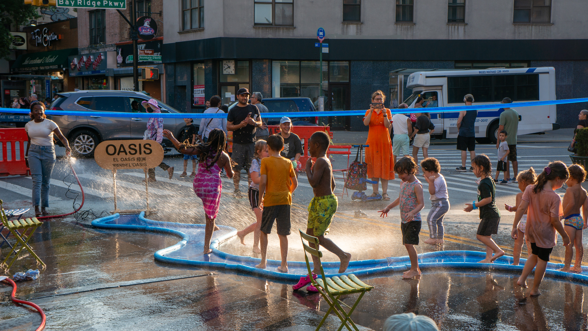 Children playing on the street.