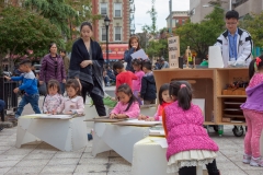 The Uni portable reading room in NYC Parks.