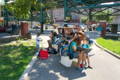 The Uni portable reading room in NYC Parks.