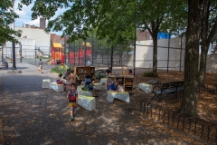 The Uni portable reading room in NYC Parks.