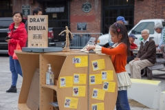 The Uni portable reading room in NYC Parks.