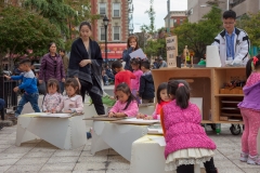 The Uni portable reading room in NYC Parks.