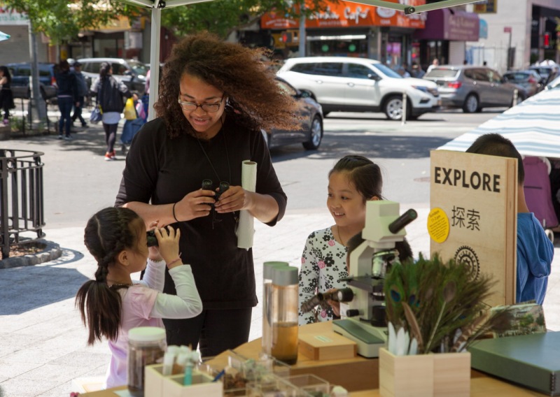 The Uni EXPLORE cart at Sara D Roosevelt Park in NYC Chinatown.